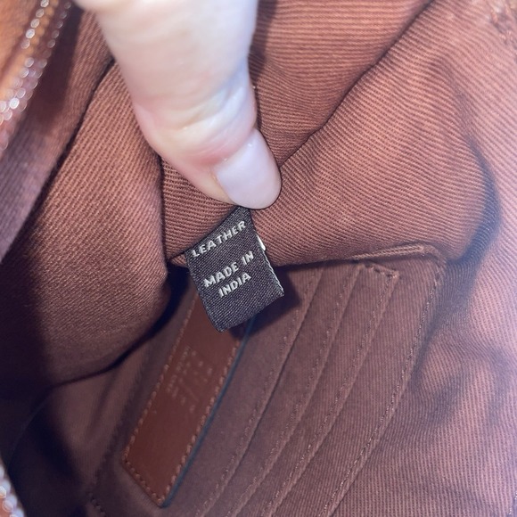 Frye Brown Leather Rectangle Wristlet Wallet Pouch Card Holder Inside - Picture 11 of 12